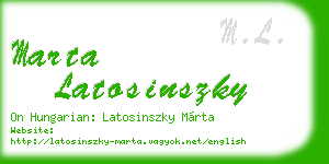 marta latosinszky business card